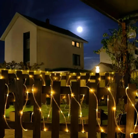 Carvallo Solar Solar-ljusslinga 7 m | 50 LED | Retro-hamprep med 8 ljuslägen | Vattentät & Solardriven Carvallo