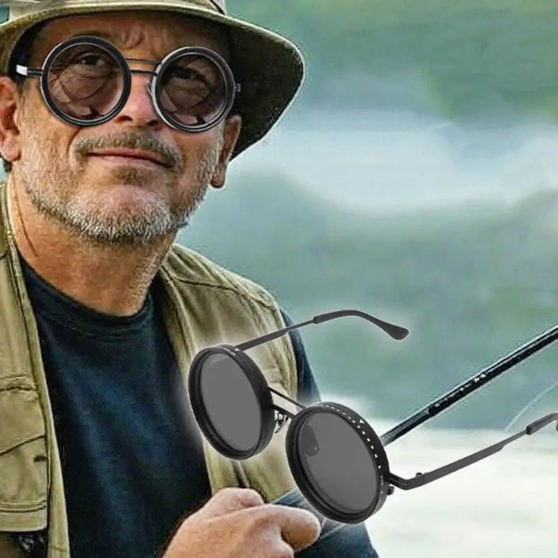 Solvyn – Justerbara Runda Solglasögon för Män & Kvinnor | Polariserade med ND-Liknande Filter och Retrostil-Sunglasses-BB-Hemnix