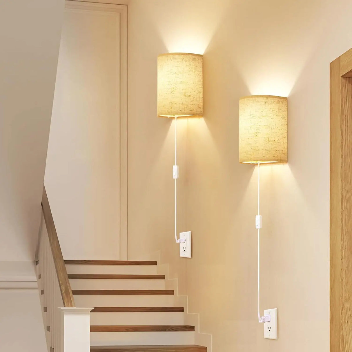 LinenWall Vägglampor – 2-pack Tygvägglampor Hemnix