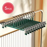 Carvallo rostfria stångklädhängare med klämmor | Justerbar & halkfri | För kjolar, byxor & underkläder | Platsbesparande & sömlös Carvallo