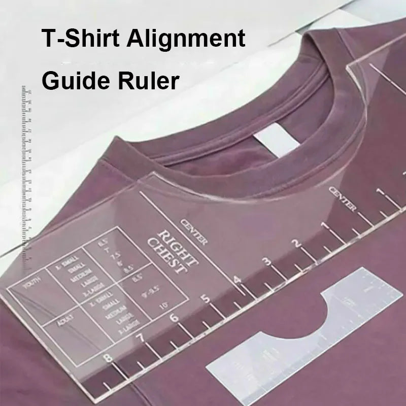 Carvallo T-Shirt Justeringslinjaler i set | 4/8 styck | Flexibelt PVC-mätsverktyg för textiltryck & sömnadsarbeten | För vuxna & barnstorlekar Carvallo