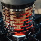 Carvallo Bärbar Mini-Gassvärmare för camping | Robust värmeskydd av rostfritt stål | Utomhussvärmarhuvud för gasolkök 14 × 12 cm Carvallo