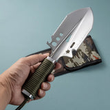 Carvallo Multifunktions-Fällspade av rostfritt stål | Kompakt & Bärbar | För Camping, Vandring & Trädgård | Med förvaringsväska Carvallo