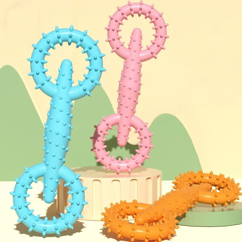 Carvallo Hundtuggleksak | Dubbelt-ring design | Tandvård & Bittålig | 16x5,8 cm | TPR Carvallo