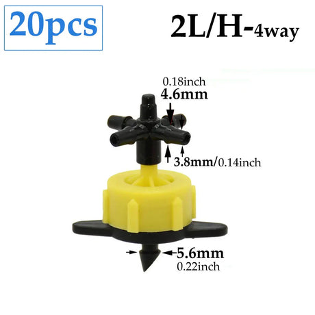 Carvallo Cross Connector | 2-Way Arrow Connection | For 3 mm & 5 mm Hoses | Drip Irrigation Systems Carvallo