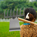 Carvallo Trädgårdsrake & Hacka | 2-i-1 Ogräsborttagare | Tung belastning | För rabatter & gräskötsel Carvallo