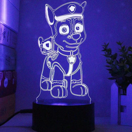 LuxRoyale Paw Patrol Nattlampa för Barn - 3D Tecknad Sängrum Dekor Lampa Carvallo