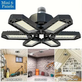 Carvallo LED Garage Lamp | Foldable Ceiling Light with 3–12 Adjustable Panels | E27 Socket | 6500K Daylight – For Workshop, Warehouse & Garage Carvallo