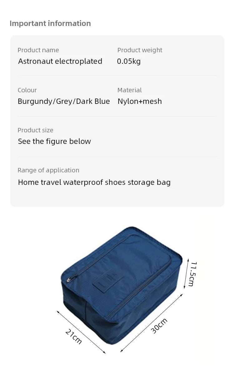 Carvallo Cube Vattentålig Reseskoförvaring | Fällbar Skotaska med Nätfack | 21 × 30 × 11,5 cm Carvallo