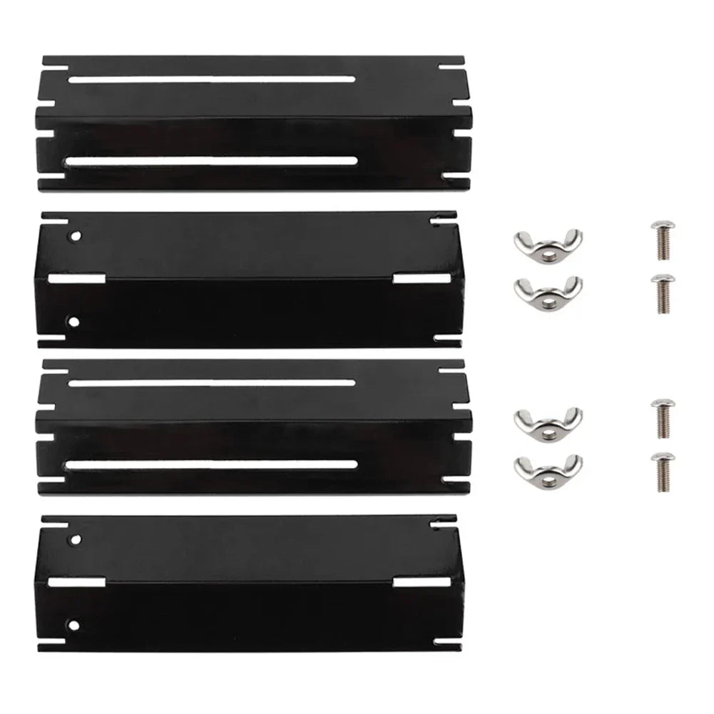 Carvallo Justerbart värmesköld för gasgrillar | Reservthermoplattor i emalj | 2/4 par set | Universellt justerbart 30–56 cm Carvallo