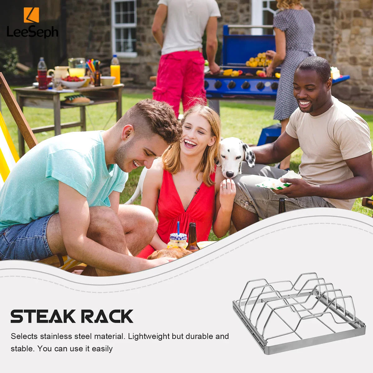 Carvallo Pro rostfria ribbhållare | Non-stick & hållbar | För BBQ, grill och ugn | Perfekt för saftiga revben Carvallo