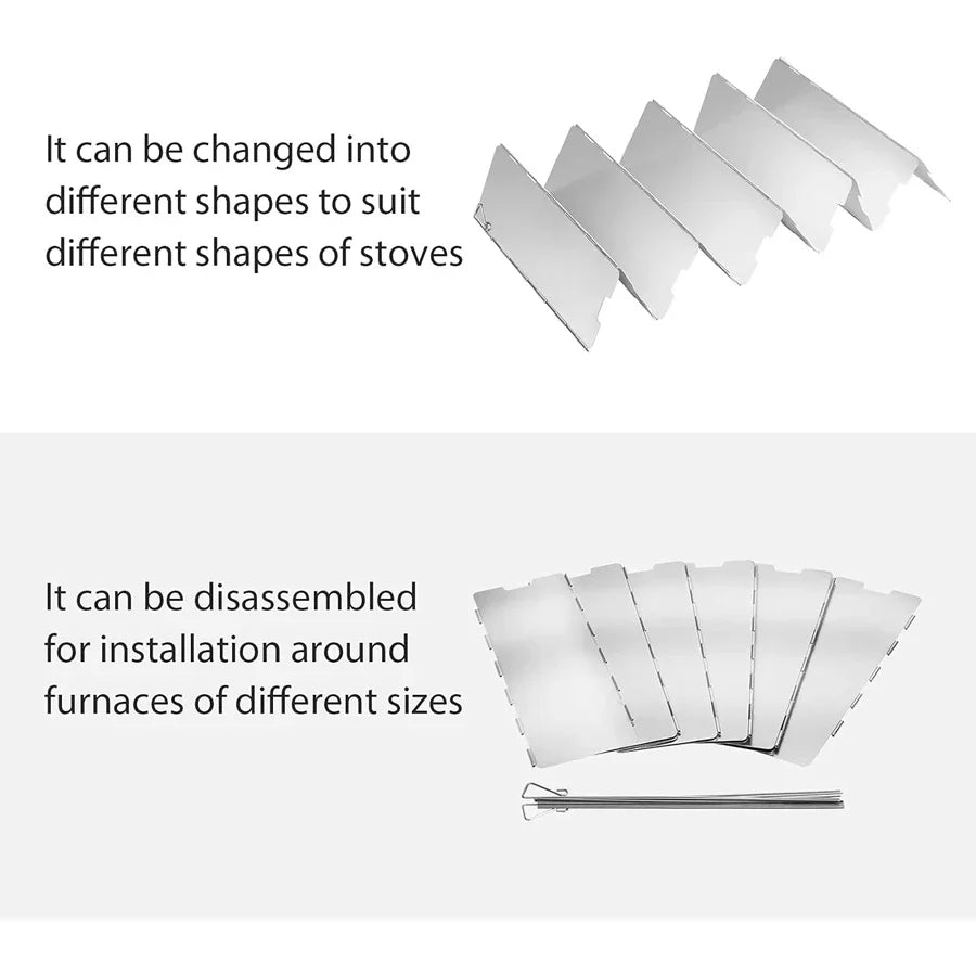 Carvallo Camping Vindskydd | Fällbar & Ultralätt | Rostfritt stål | För gaseldare & utomhuskök Carvallo