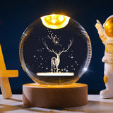 Carvallo Galaxy Nattljus | LED Kristallkula med Vintergatan Design | Varmvitt Ljus | Kreativ Gåva för Barn & Vuxna Carvallo