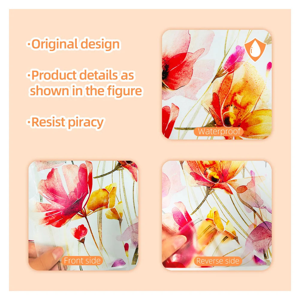 Carvallo ButterflyBloom wall sticker watercolor flowers & butterflies | self-adhesive & removable | for living room & bathroom Carvallo