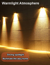 Carvallo Solar Vägglampa Utomhus | Automatisk Ljus vid Mörker | IP54 Vattentät | LED Varmvit | För Trädgård & Balkong Carvallo