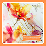 Carvallo ButterflyBloom wall sticker watercolor flowers & butterflies | self-adhesive & removable | for living room & bathroom Carvallo