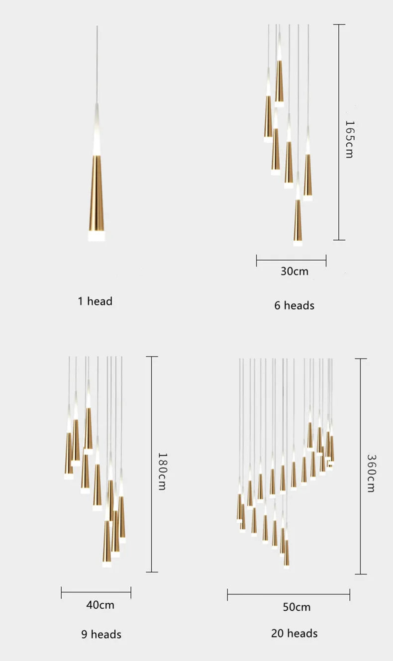 Midnight Noir Chandlier – Sofistikerad LED Pendel Ljuskälla för Vardagsrum, Kontor & Restauranger Carvallo