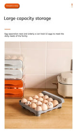 Carvallo Ägghållare Klarvitt | 32 Ägg Kapacitet | Platsbesparande Lådsystem | Damm- & Fuktsskydd Carvallo