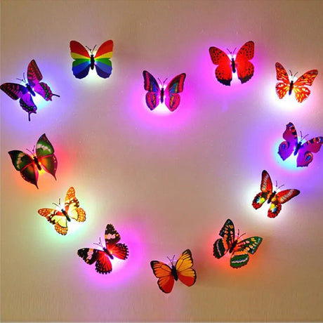 Carvallo Butterfly Lights | 12-pack | Luminous 3D Butterflies | Wall stickers with flash effect | For children's rooms, parties & decor Carvallo