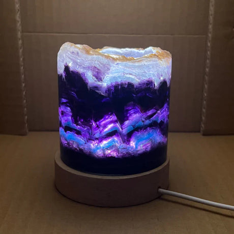 RainbowGlow – Fluorite table lamp with enchanting light effects for a calming atmosphere Carvallo