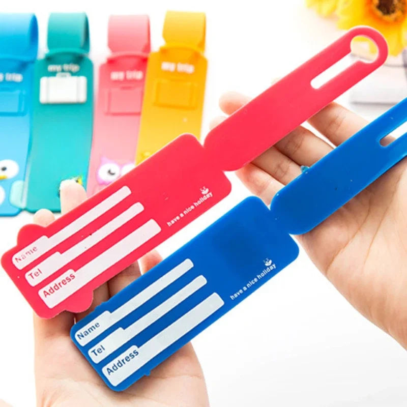 Carvallo Koffertag av silikon med djurmotiv | Adressetikett för resor och bagage | Boardingtag för väskor och resväskor Carvallo