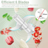 Carvallo MiniPro 400 Elektrisk vitlök- & grönsakskniv 400 ml | 6 rostfria blad | USB-laddning | Vattentät & Bärbar Carvallo