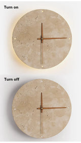 RoyaleGlow Elegant Wabi-Sabi Naturlig Sten Klocka - Tidlös Heminredning Carvallo