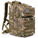 Carvallo 45 L Utomhus Ryggsäck | Molle-System | 3-Dags Kapacitet | Robust & Multifunktionell – Svart/Khaki/Oliv Carvallo