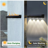 Carvallo LumiFence Solarlampor | 4-pack LED utomhuslampor | IP54 Väderbeständig | Aluminium | För Trädgård, Staket & Terrass Carvallo