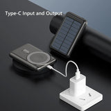 Carvallo 20.000 mAh Solkraftbank med magnetisk trådlös laddare | Kompatibel med MagSafe | USB-C & solenergi-laddning | För iPhone, Samsung & mer Carvallo