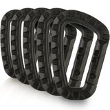 Carvallo 5-pack Taktiska karbinhakar D-form 8,5 × 6 cm | Molle-kompatibla plastklipp med fjädermekanism | Lätta & hållbara för camping, vandring & EDC Carvallo