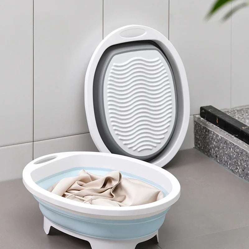 Lavinaé Fällbar Tvättskål med integrerat tvättbräda | Platsbesparande tvättbalja för handtvätt | För underkläder, strumpor och babykläder Carvallo