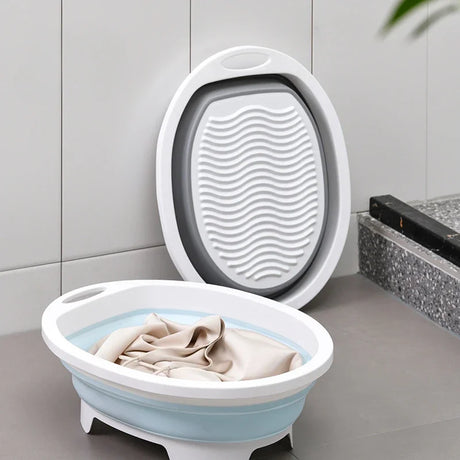 Lavinaé Fällbar Tvättskål med integrerat tvättbräda | Platsbesparande tvättbalja för handtvätt | För underkläder, strumpor och babykläder Carvallo