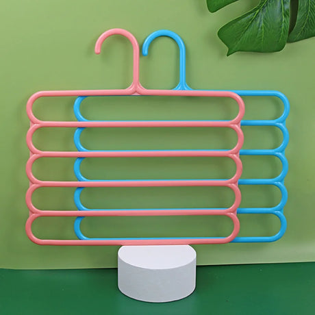 Carvallo-Kläderhängare OrgaTier | 5-i-1 Byxor- & Schalhållare | Platsbesparande Skåporganisatör i Metall Carvallo