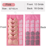 Carvallo-Organizer Closetta | Dubbelsidig med upp till 36 fack | För underkläder, strumpor, BH:ar & accessoarer | Tvättbar & platsbesparande Carvallo