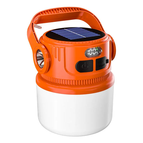 Carvallo Solar LED Campinglampa | Återuppladdningsbar & Vattentät | 6 Ljuslägen | För Utomhus, Nödsituationer & Resor Carvallo