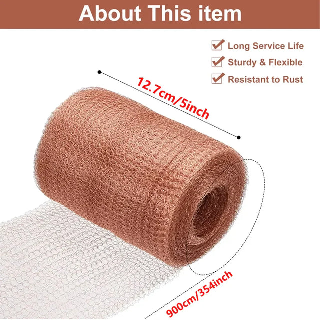 Carvallo Koppar-snäckstängsel Gitterband | Skydd mot snäckor i rabatten & trädgården | Olika längder | Rostfri & väderbeständig Carvallo