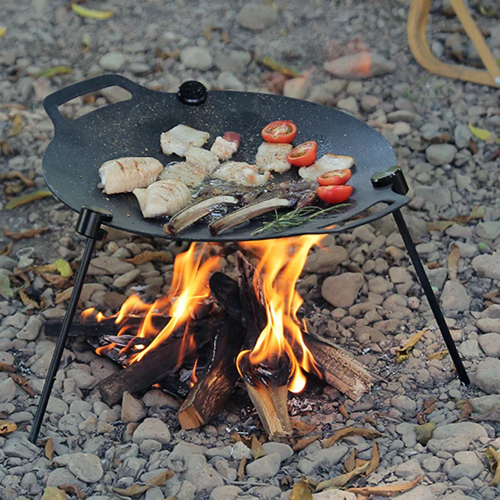 Carvallo-Grillgestell FireTrek TripodFlex | Höjdjusterbar & hopfällbar | Med kedja & väska | För utomhus & camping | 60 cm kedjelängd Carvallo