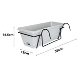 Carvallo planter box | For balcony railing | With drainage tray & suspension | Robust & weatherproof Carvallo