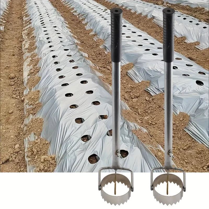 Carvallo Pro Folienhålare för växthus och trädgård | Ergonomisk och rostfri | Med avfallsfilm-krok | Rostfritt stål Carvallo