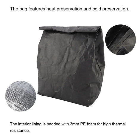 Carvallo Lunchbag | Isolerad & Vattentät Matväska | Av miljövänligt papermaterial | För Skola, Kontor & Picknick Carvallo