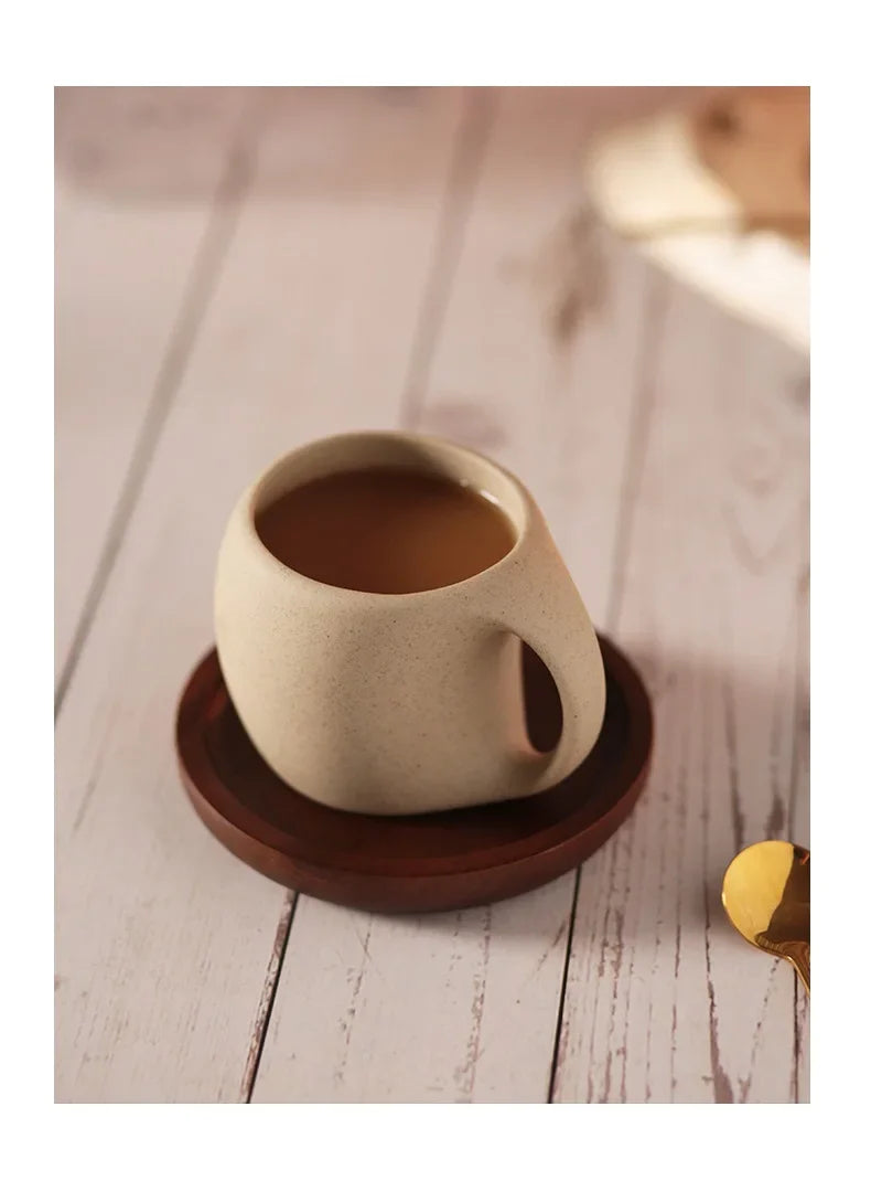 Exklusiv Keramikkopp med Träfat – 250 ml-VaruZ-Set av 4-Hemnix