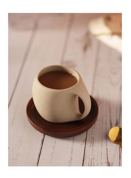 Exklusiv Keramikkopp med Träfat – 250 ml-VaruZ-Set av 4-Hemnix