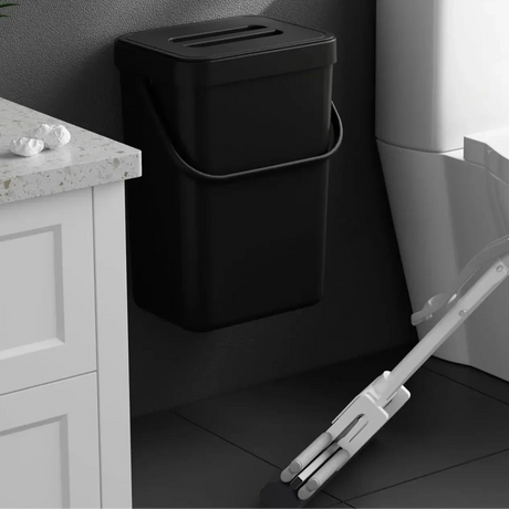 Carvallo Mini Soptunna | Med Lock | Hängande & Väggmontering | Kompakt & Luktblockerande | För Kök, Bad & Kontor Carvallo