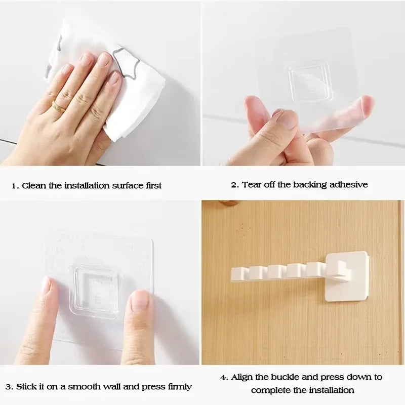 Carvallo Hat- & Klädhängare L-Form utan borrning | 1/2/3 stycken | Väggfäste med 6 krokar | Perfekt för kepsar, kläder & accessoarer | Självhäftande & Multifunktionell Carvallo