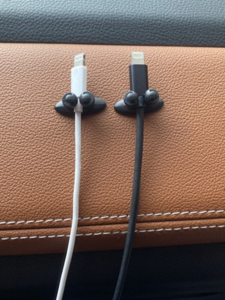 Carvallo ClipoFix Kabelklipp | 5-pack | Självhäftande med 3M-tejp | För bil, skrivbord & hem | Miljövänlig PVC Carvallo