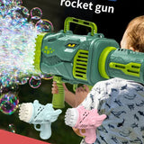 Carvallo Automatisk såpbubblasmaskin | 32 munstycken & LED-ljus | Rolig dinosaurie-design | För barn & utomhusaktiviteter Carvallo
