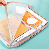 Carvallo A4 Dokumentväska med dragkedja | Dubbel lag och transparent | Nylon-nät organiserare 31×23,5×4 cm Carvallo