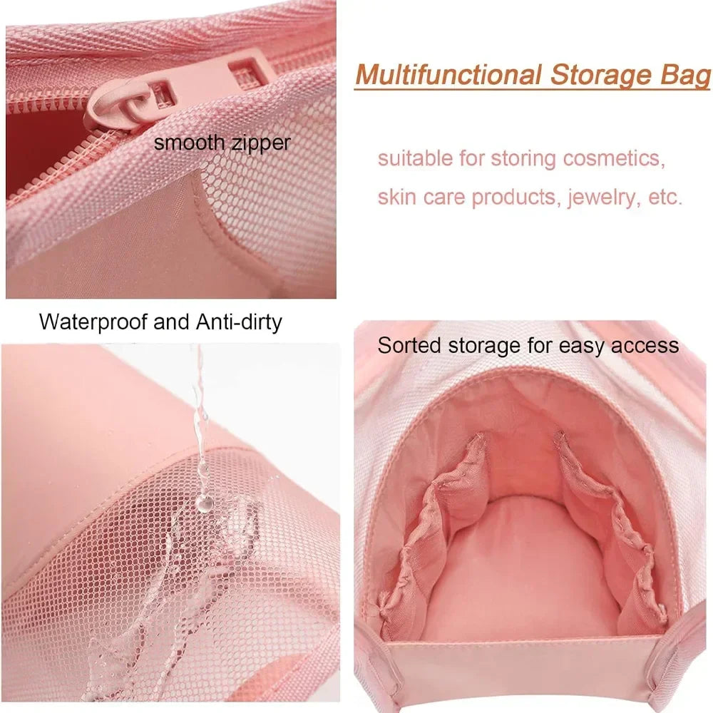 Carvallo för uppställning BeautyStand ClearBag | Transparent sminkväska med dragkedja | 24,5×13,5×13 cm | För resor & badrum Carvallo