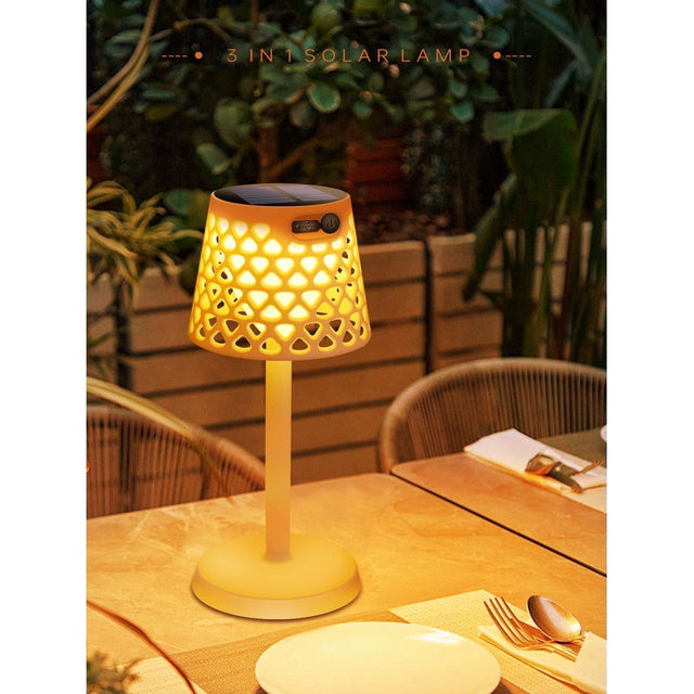 SolarRadiance Lampa - Modern trådlös solenergilampa för trädgården med 3-faldig installation Carvallo